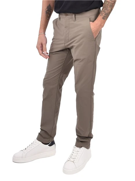 PANTALONI SLIM CHIUSURA FRONTALE CON ZIP UOMO BEIGE