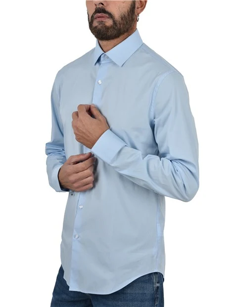 CAMICIA ELEGANTE IN COTONE SLIM FIT UOMO BLU
