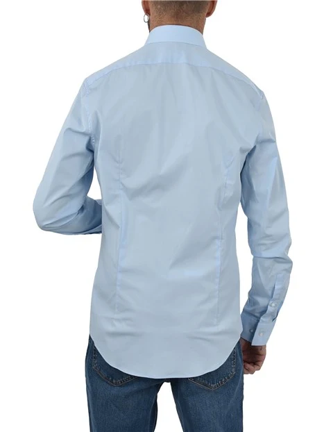 CAMICIA ELEGANTE IN COTONE SLIM FIT UOMO BLU
