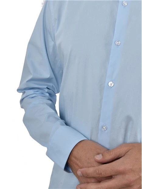 CAMICIA ELEGANTE IN COTONE SLIM FIT UOMO BLU