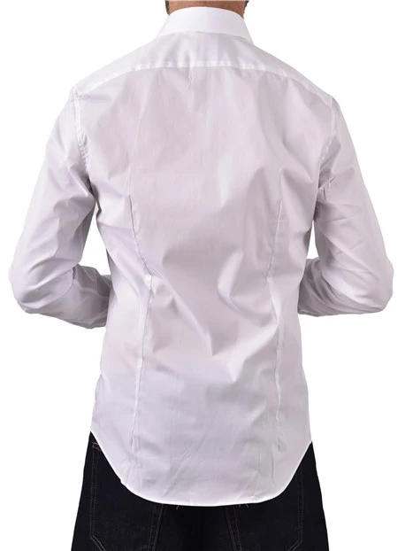 CAMICIA IN COTONE ELASTICIZZATO UOMO BIANCO