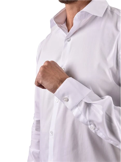 CAMICIA IN COTONE ELASTICIZZATO UOMO BIANCO