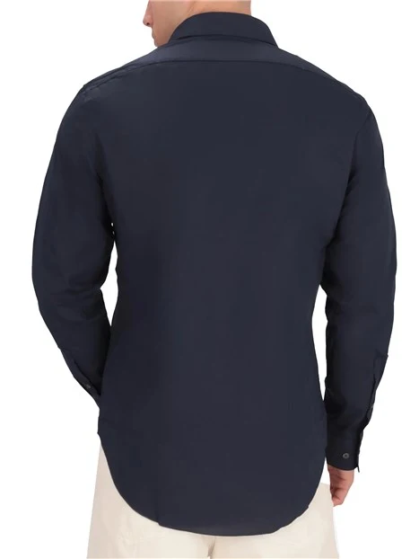 CAMICIA ELEGANTE IN COTONE CON POLSINI REGOLABILI UOMO BLU SCURO