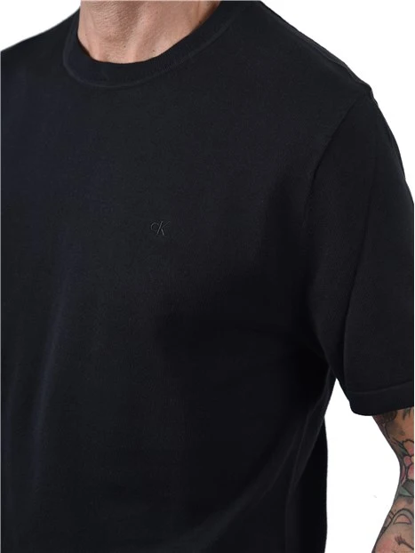 T- SHIRT MANICA CORTA IN JERSEY DI COTONE UOMO NERO