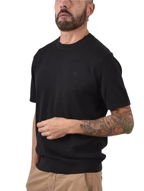 T- SHIRT MANICA CORTA IN JERSEY DI COTONE UOMO NERO