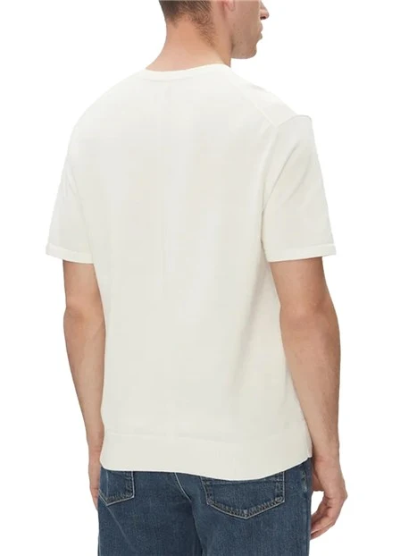 T- SHIRT MANICA CORTA IN JERSEY DI COTONE UOMO AVORIO