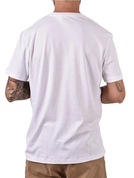 T- SHIRT IN MAGLIA FINE ELASTICIZZATA UOMO BIANCO