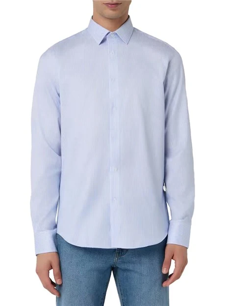 CAMICIA SLIM FIT IN COTONE ELASTICIZZATO UOMO VIOLA