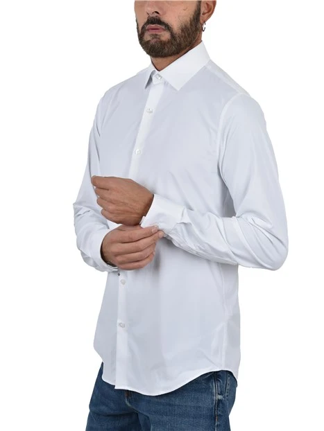 CAMICIA ELEGANTE ELASTICIZZATA UOMO BIANCA