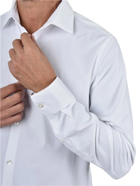 CAMICIA ELEGANTE ELASTICIZZATA UOMO BIANCA