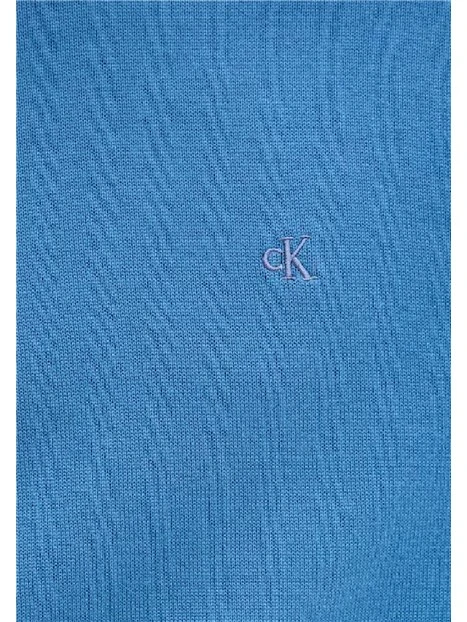 MAGLIA GIROCOLLO IN COTONE UOMO AZZURRO