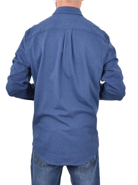 CAMICIA IN COTONE SPAZZOLATO UOMO BLU