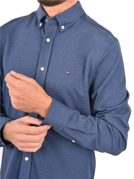 CAMICIA IN COTONE SPAZZOLATO UOMO BLU
