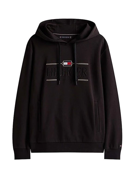 FELPA CON CAPPUCCIO REGOLABILE UOMO NERO