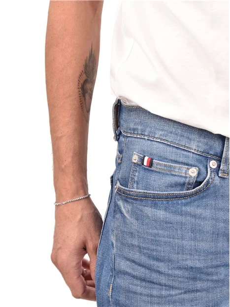 JEANS SLIM FIT CINQUE TASCHE CON ETICHETTA UOMO BLU