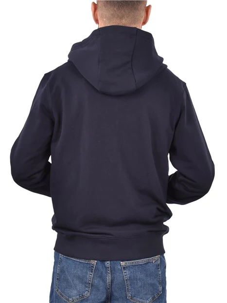 FELPA CON ZIP E STAMPA LOGO UOMO BLU
