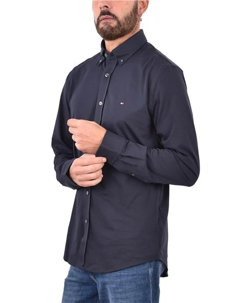 CAMICIA CON LOGO RICAMATO UOMO BLU