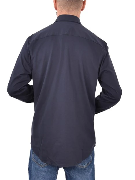 CAMICIA CON LOGO RICAMATO UOMO BLU