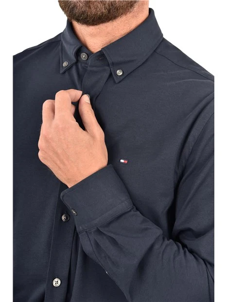 CAMICIA CON LOGO RICAMATO UOMO BLU