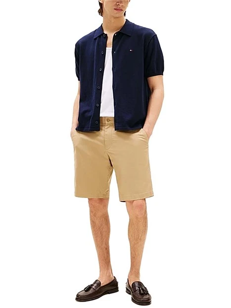CAMICIA MANICA CORTA CON LOGO RICAMATO SUL PETTO UOMO BLU