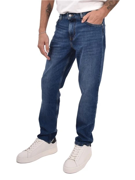 JEANS IN DENIM CON DETTAGLIO SU TASCHINO UOMO BLU