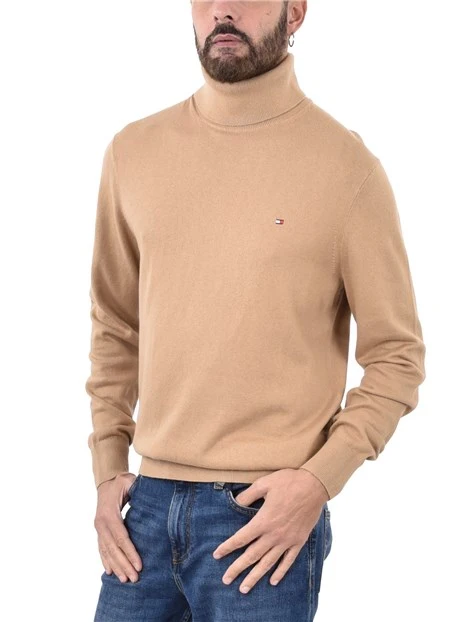MAGLIA DOLCEVITA  IN COTONE MISTO CASHMERE MARRONE CHIARO