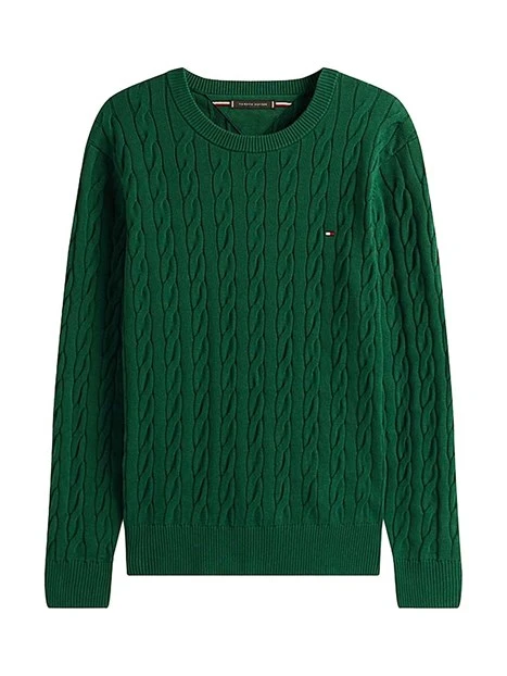 MAGLIA GIROCOLLO CON LAVORAZIONE INTRECCIATA UOMO VERDE