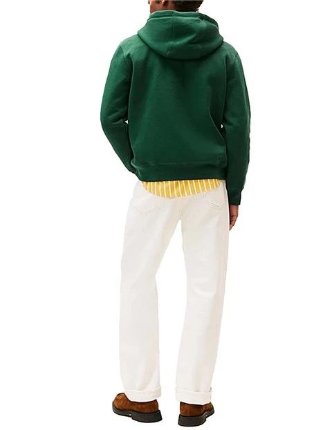 FELPA CON CAPPUCCIO CON COULISSE REGOLABILE UOMO VERDE