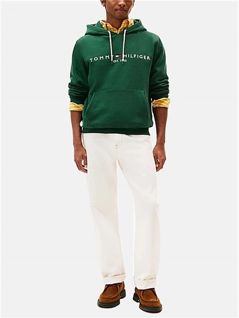 FELPA CON CAPPUCCIO CON COULISSE REGOLABILE UOMO VERDE