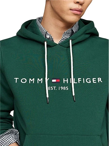 FELPA CON CAPPUCCIO CON COULISSE REGOLABILE UOMO VERDE