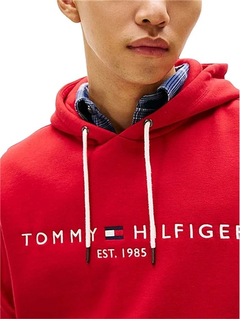 FELPA CON CAPPUCCIO CON COULISSE REGOLABILE UOMO ROSSO