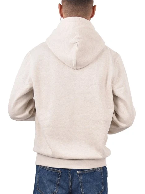 FELPA CON CAPPUCCIO IN COTONE UOMO BEIGE CHIARO