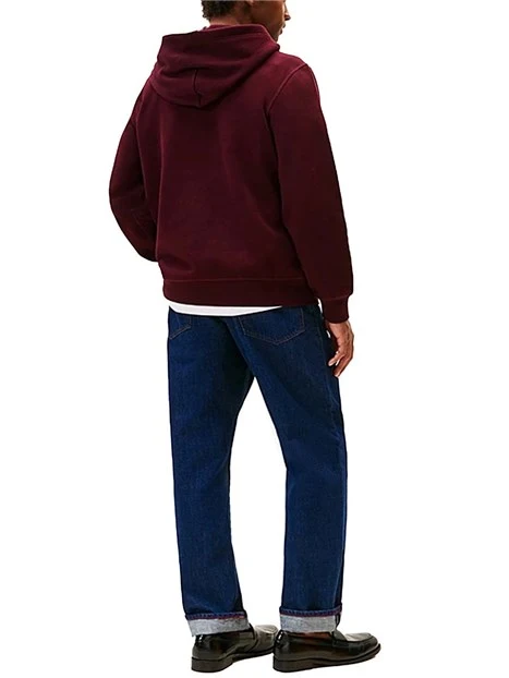 FELPA CON CAPPUCCIO IN COTONE BORDEAUX
