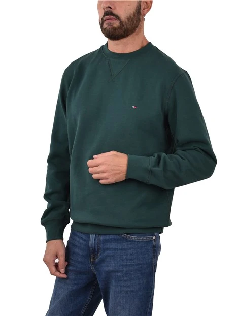 FELPA GIROCOLLO CON INSERTO A V UOMO VERDE