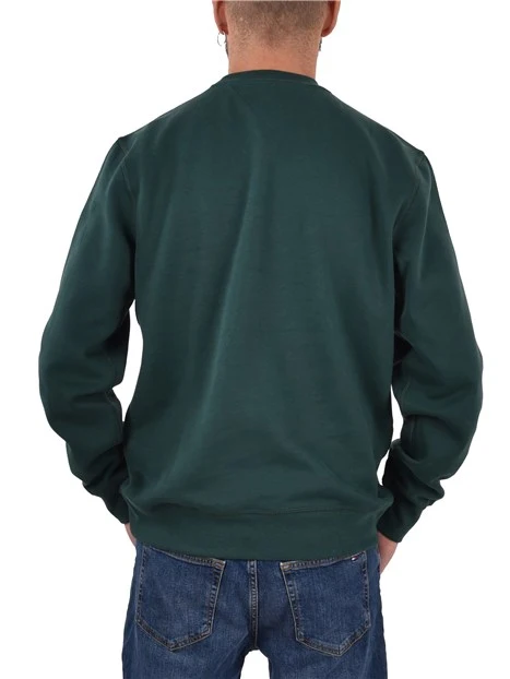 FELPA GIROCOLLO CON INSERTO A V UOMO VERDE