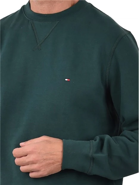 FELPA GIROCOLLO CON INSERTO A V UOMO VERDE