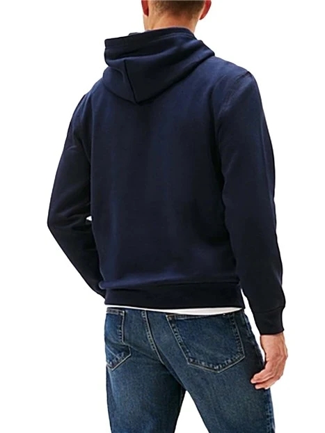 FELPA CON CAPPUCCIO E LACCI A CONTRASTO UOMO BLU