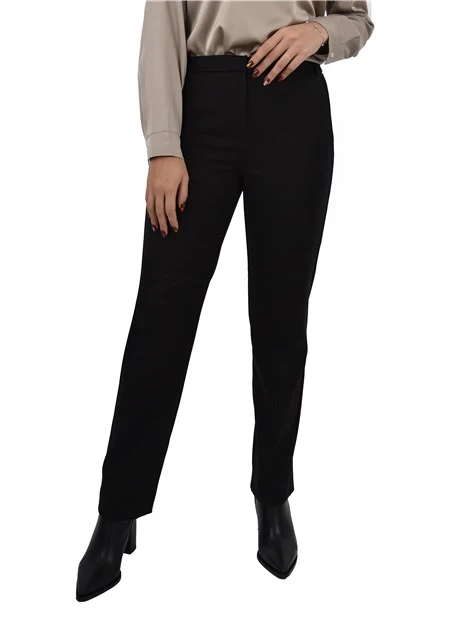 PANTALONE IN FLANELLA DONNA NERO