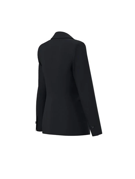 BLAZER CON REVER CLASSICO E TASCHE FILETTO DONNA NERO