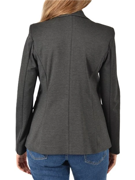 BLAZER IN JERSEY MONOPETTO E BOTTONI A VISTA DONNA ANTRACITE