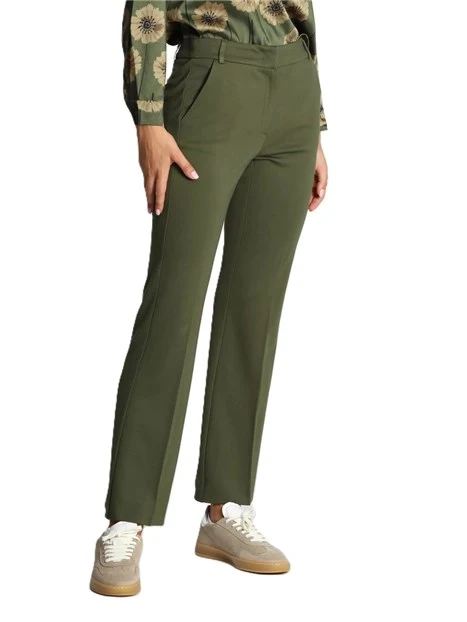 PANTALONI A SIGARETTA FLARE DONNA VERDE