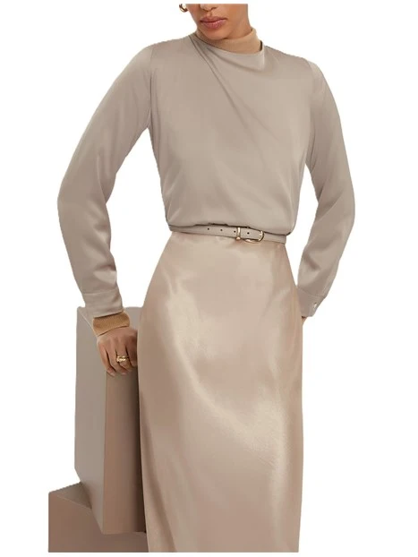 MAGLIA IN RASO MADERA DONNA BEIGE