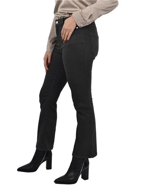 PANTALONI A ZAMPA FLARE ZIP NASCOSTA DONNA ANTRACITE