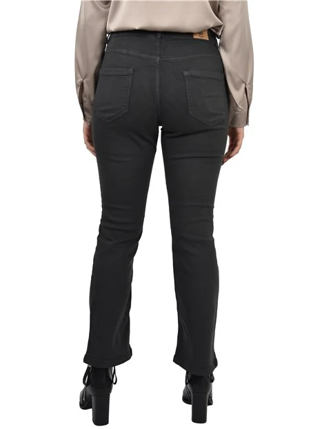PANTALONI A ZAMPA FLARE ZIP NASCOSTA DONNA ANTRACITE