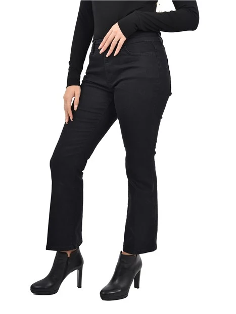 JEANS SLIM FIT CON FONDO FLARE DONNA NERO
