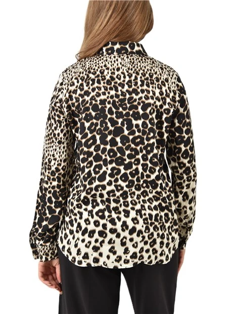 CAMICIA STAMPA ANIMALIER DONNA MARRONE