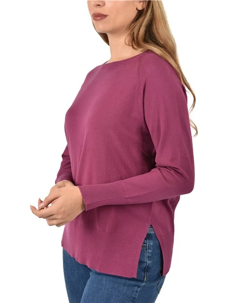 MAGLIA GIROCOLLO STONDATO DONNA VIOLA