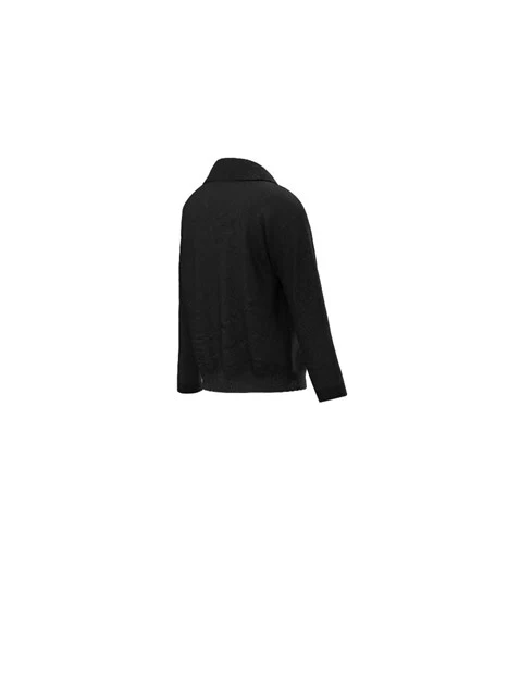 MAGLIA CON SCOLLO A V CON MANICHE A TRE QUARTI DONNA NERO