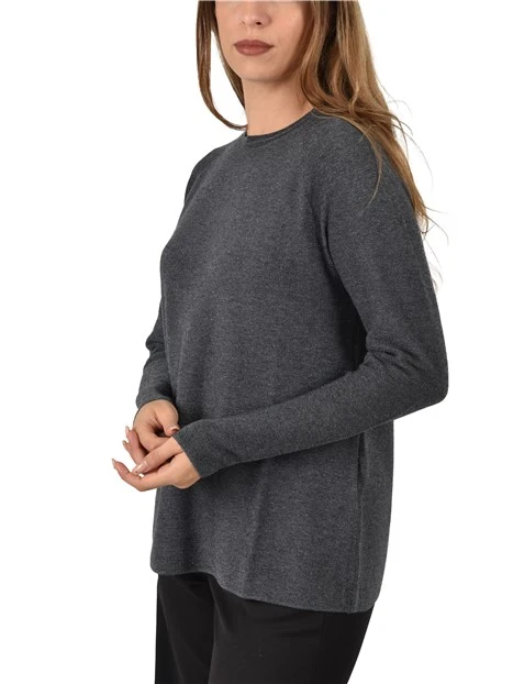 MAGLIA GIROCOLLO CON INSERTI IN LUREX DONNA GRIGIO