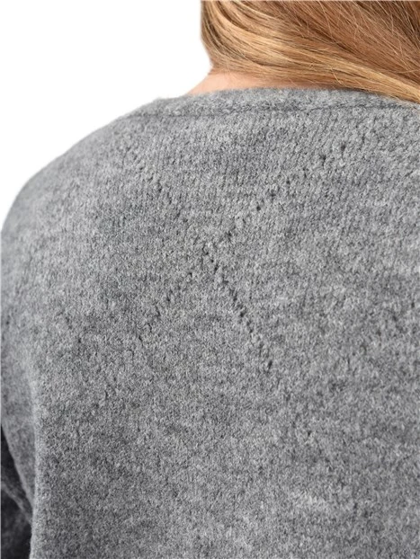 CARDIGAN IN MAGLIA CON FILO DI LUREX DONNA GRIGIO
